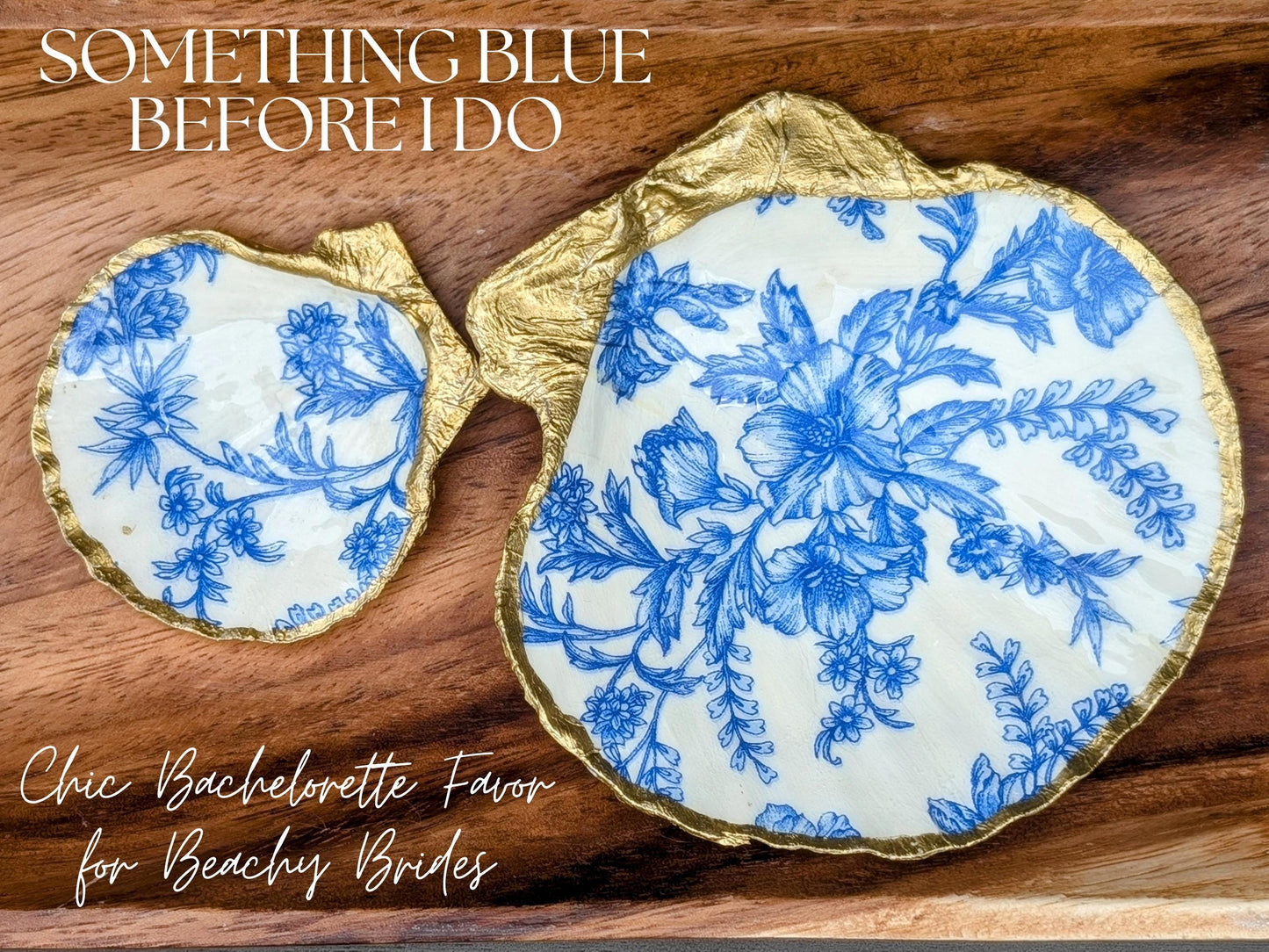Something Blue before I do Handmade Scallop Shell Dish Coastal Home Accent Trinket Tray Seashell Decorative Gift Unique Decor Beach House