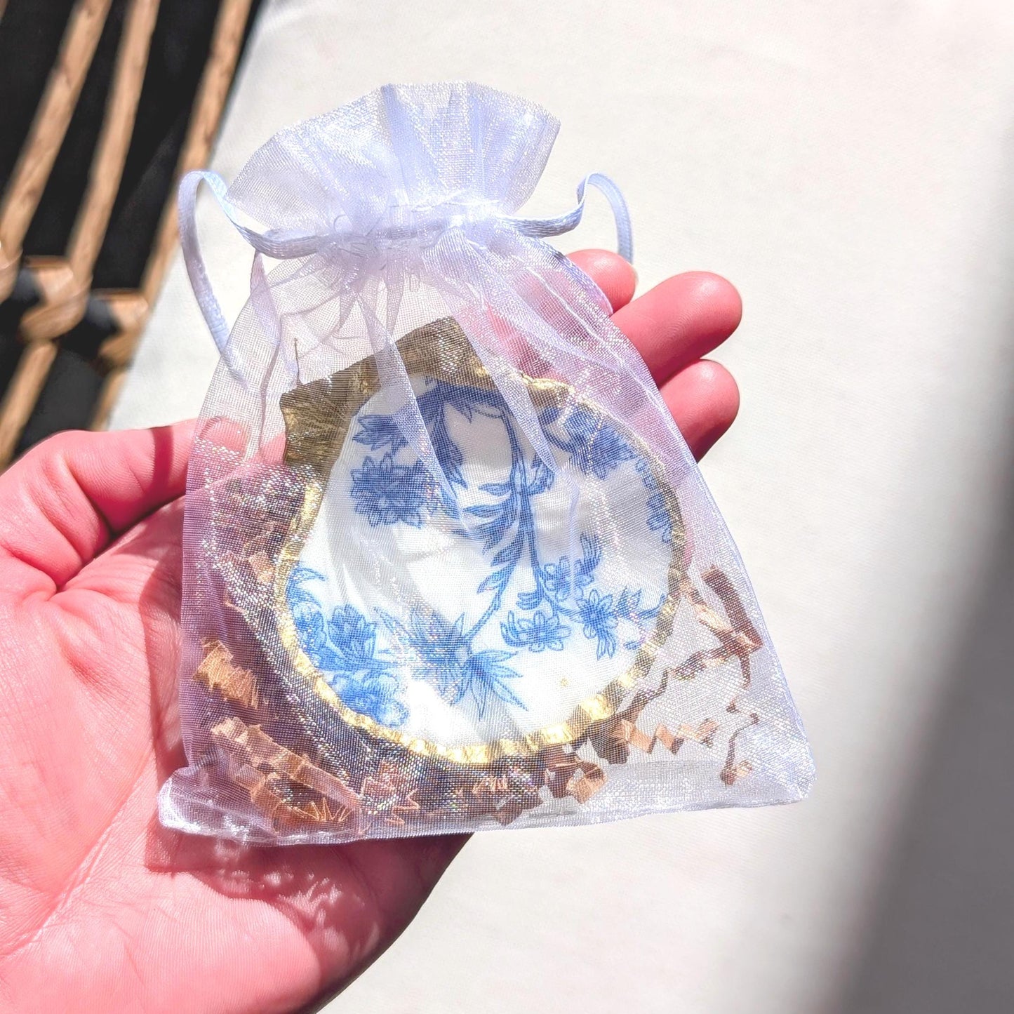 Something Blue before I do Handmade Scallop Shell Dish Coastal Home Accent Trinket Tray Seashell Decorative Gift Unique Decor Beach House