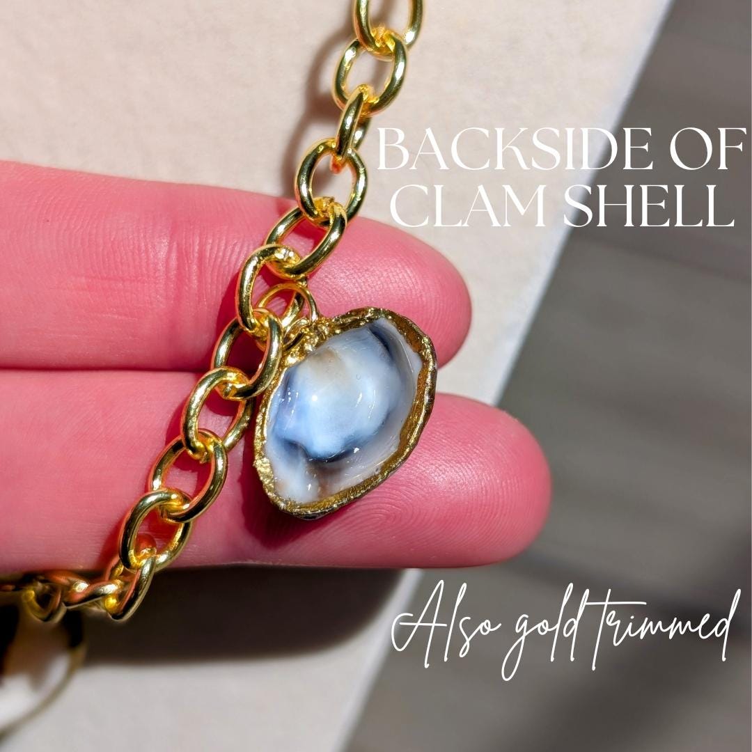Nautical Gift Necklace Summer Shell Collection Gold Accent Design Coastal Wedding Jewelry Handmade Seashell Charm Ocean Style Essential Premium Quality Construction Beautiful Tropical Details Hand Painted Butterfly Beach Fashion Statement