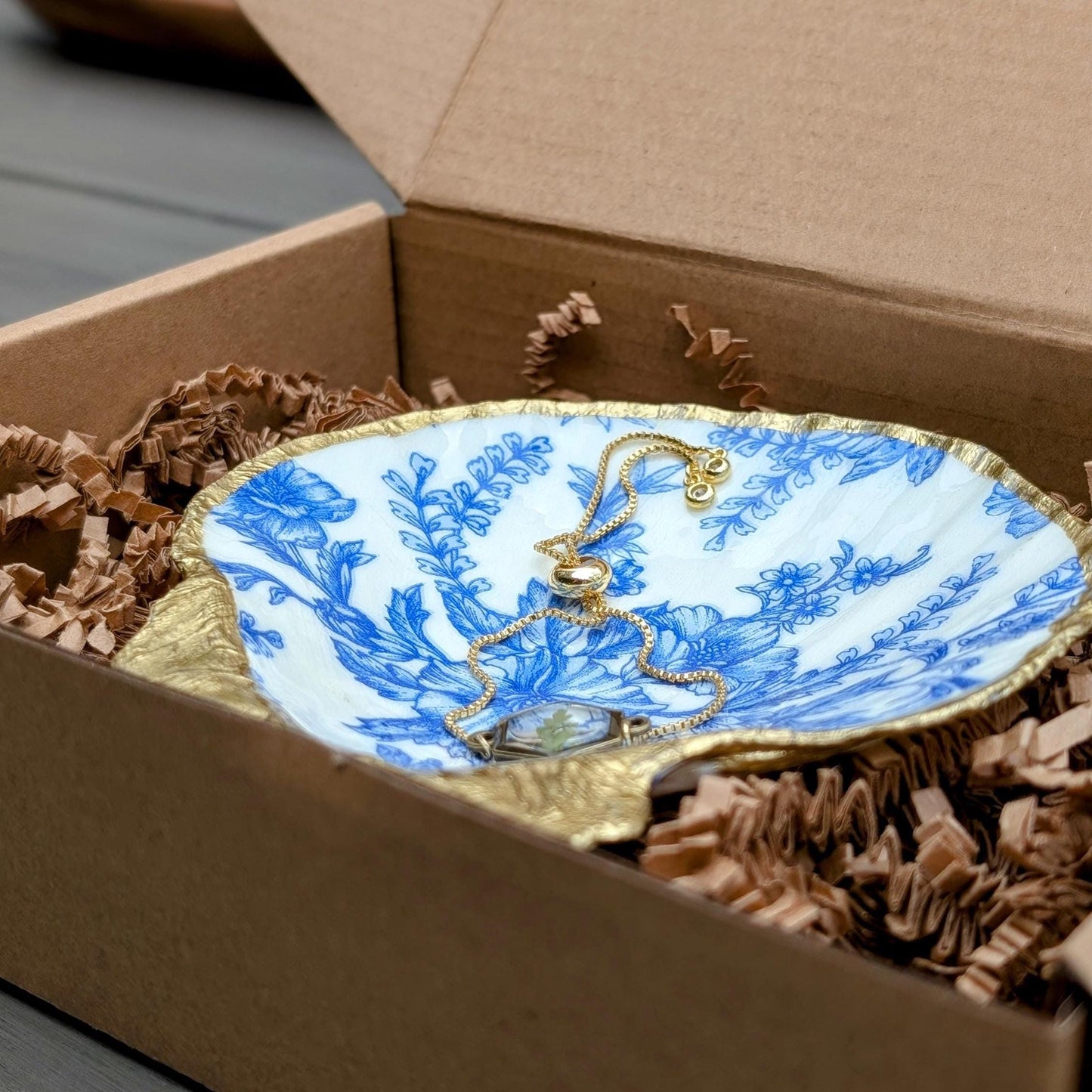 Something Blue before I do Handmade Scallop Shell Dish Coastal Home Accent Trinket Tray Seashell Decorative Gift Unique Decor Beach House