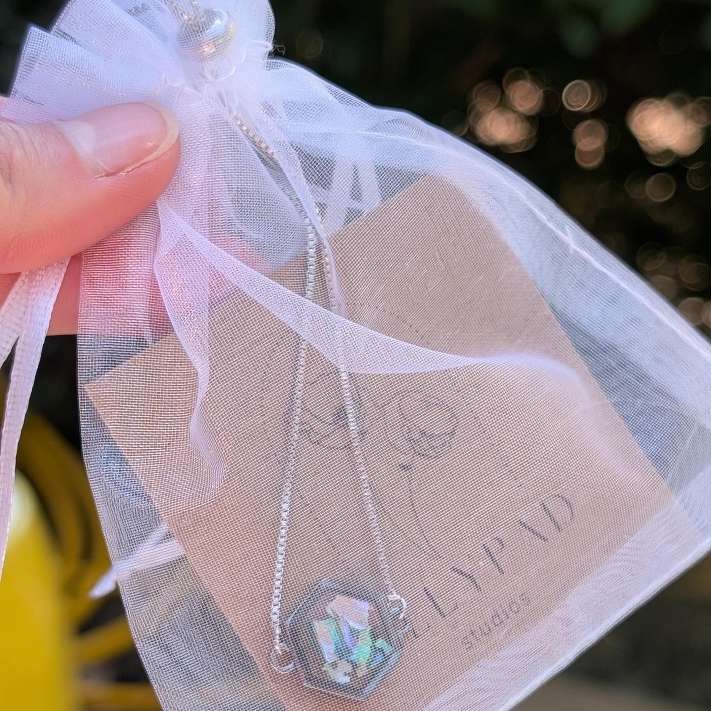 Mermaidcore gift for her featuring abalone shell and rose gold chain