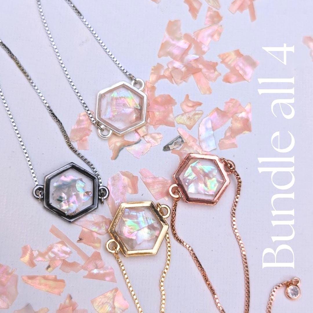 Y2K jewelry with pink shell charm and adjustable metallic chain