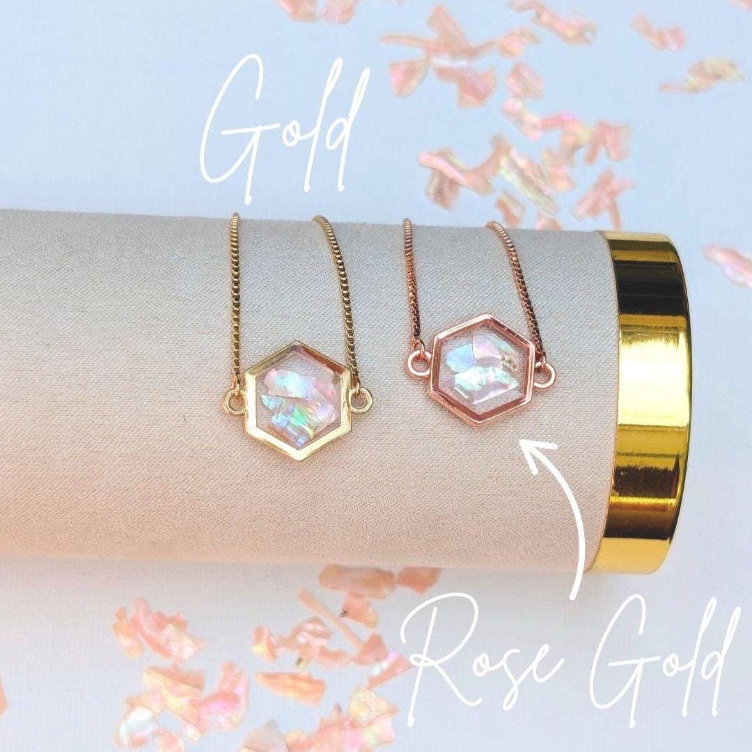 Gen Z aesthetic bracelet with soft pastel pink shell detail