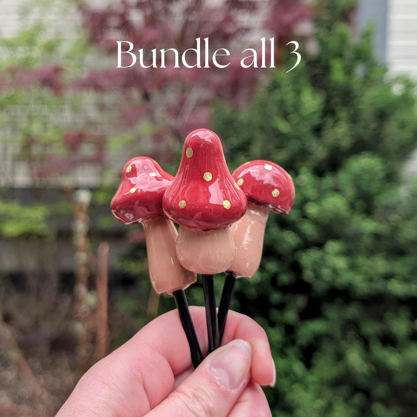 Houseplant Gift Ornament Fairy Mushroom Stake Decor for Birthday Home Present Cottage Style Wooden Accent Garden Ornament Red Cap Farmhouse
