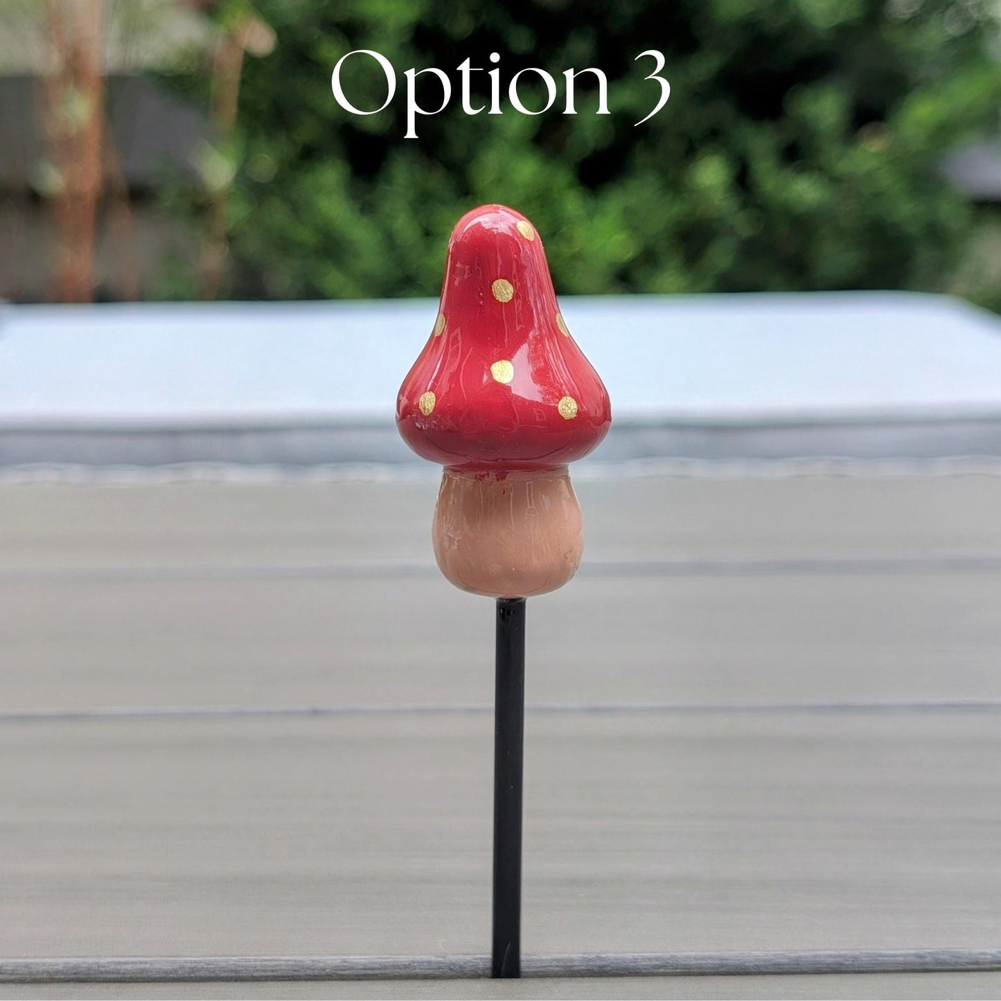 Houseplant Gift Ornament Fairy Mushroom Stake Decor for Birthday Home Present Cottage Style Wooden Accent Garden Ornament Red Cap Farmhouse