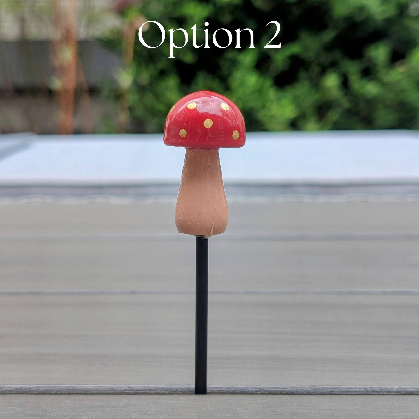 Houseplant Gift Ornament Fairy Mushroom Stake Decor for Birthday Home Present Cottage Style Wooden Accent Garden Ornament Red Cap Farmhouse