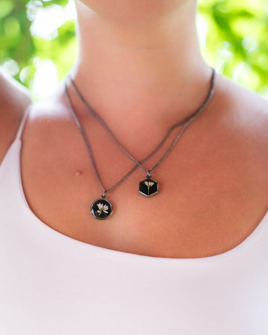 Preserved Flower Necklace – Real Flower Pendant Handmade Resin Jewelry