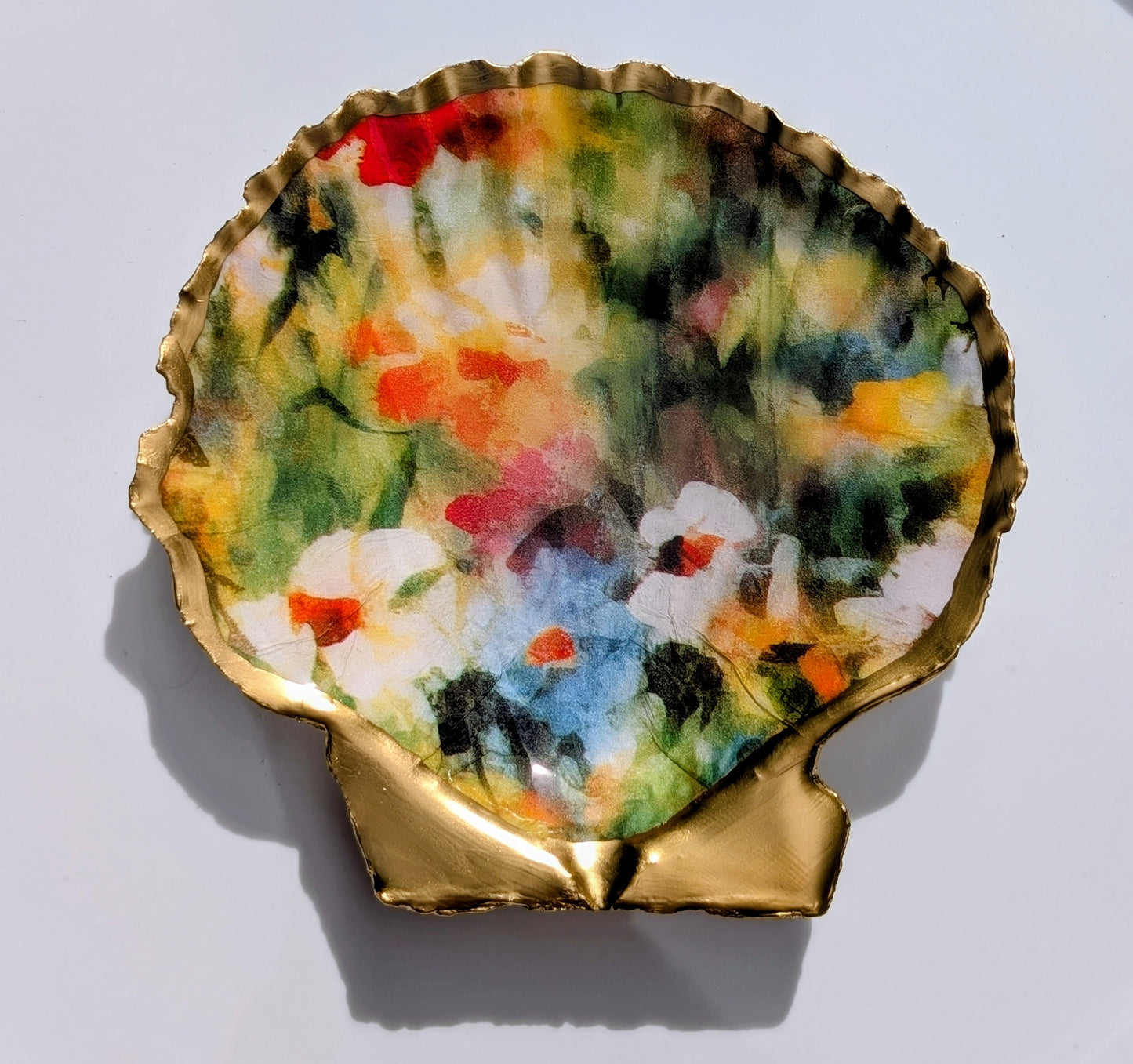 Decoupage Scallop Shell - Monet Floral