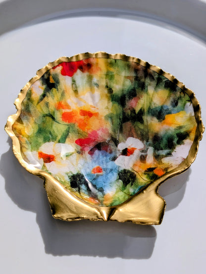 Decoupage Scallop Shell - Monet Floral