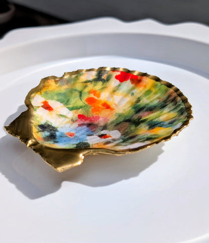 Decoupage Scallop Shell - Monet Floral