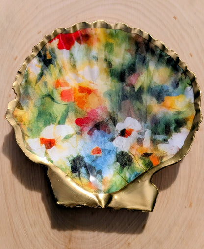Decoupage Scallop Shell - Monet Floral
