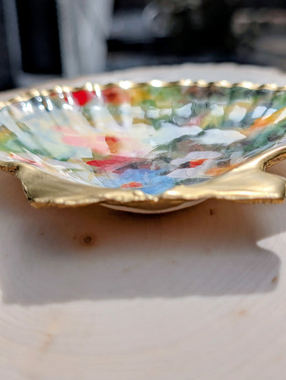 Decoupage Scallop Shell - Monet Floral