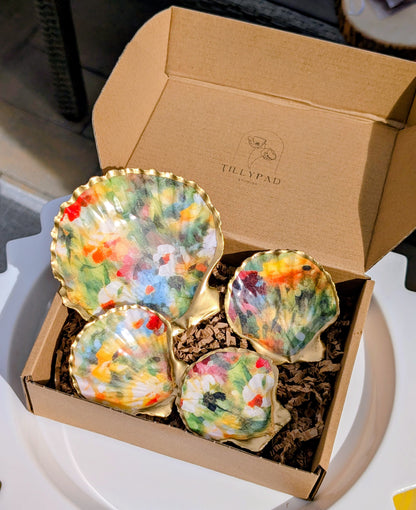 Decoupage Scallop Shell - Monet Floral
