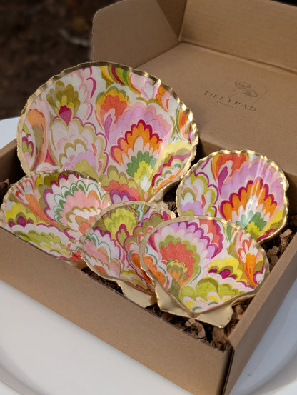 Decoupage Scallop Shell - Retro Waves
