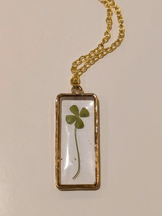 Large Pendant Four Leaf Clover Necklace