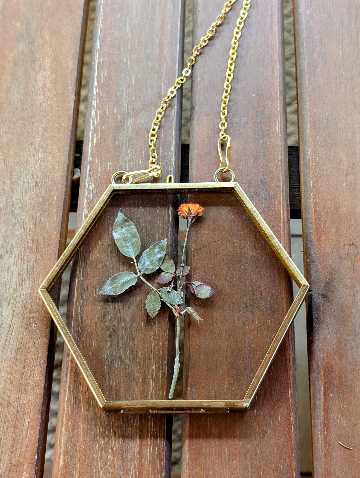 Gold Geometric Dried Flower Wall Hanging