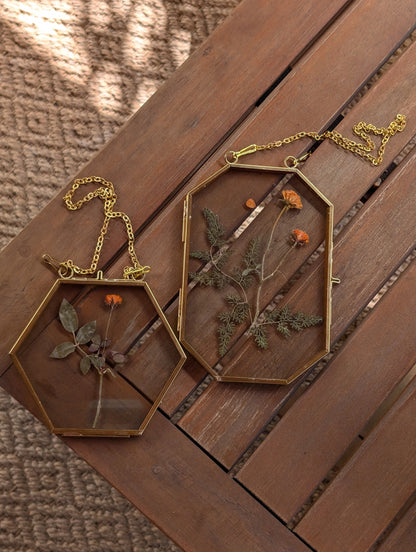 Gold Geometric Dried Flower Wall Hanging