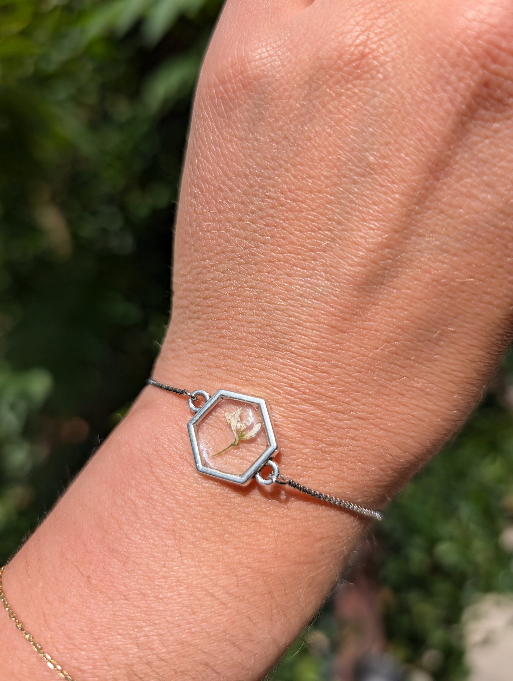 Rose Gold Bracelet Pressed Fern Nature-Inspired Jewelry Eco-Friendly Gift Handmade Botanical Galentines Gift Valentines Present Delicate