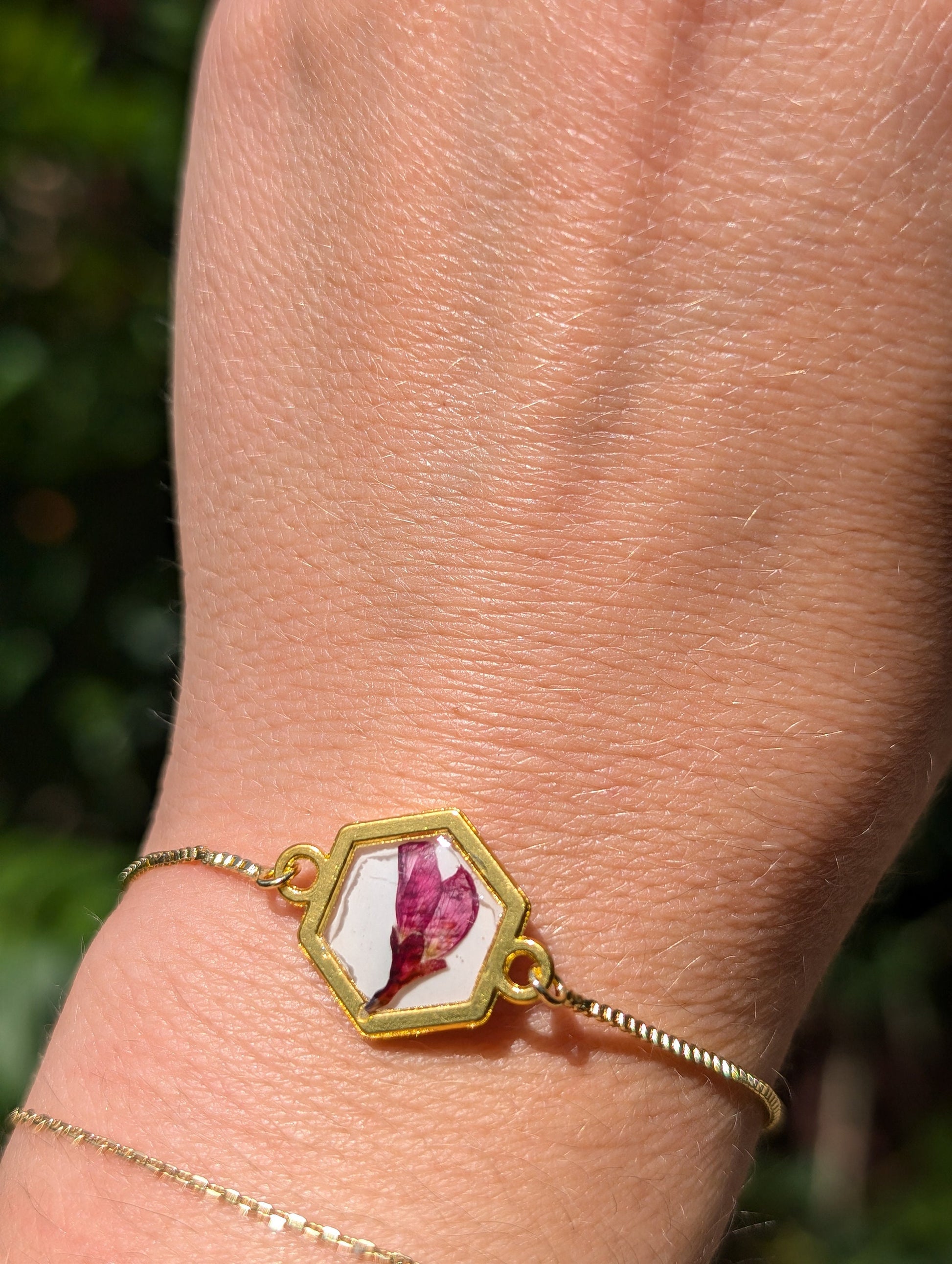 Rose Gold Bracelet Pressed Fern Nature-Inspired Jewelry Eco-Friendly Gift Handmade Botanical Galentines Gift Valentines Present Delicate