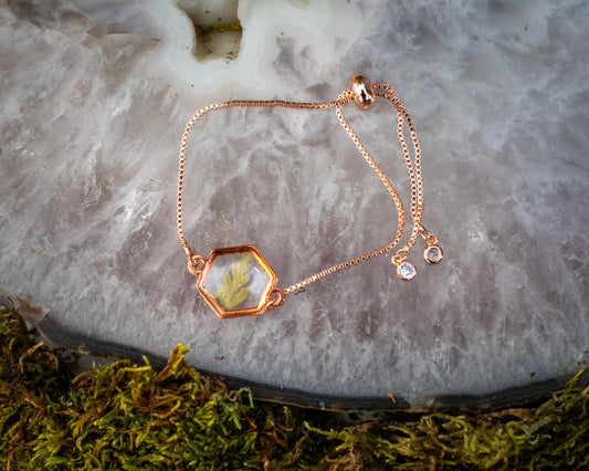 Handcrafted Rose Gold Jewelry Pressed Plant Jewelry Nature Themed Gift Everyday Accessory Special Occasion Jewelry Environmentalist Gift Hiker Gift Gardener Gift Botanist Gift