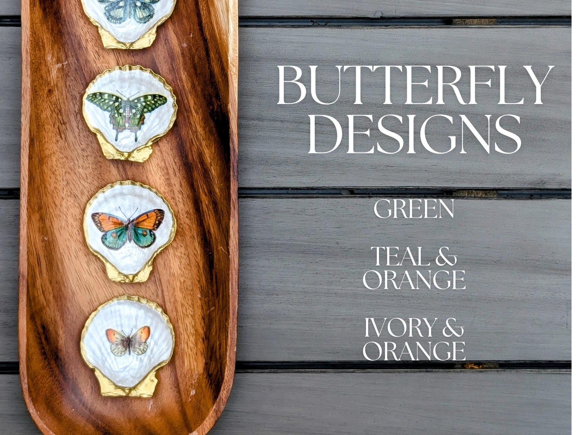 Bachelorette party favor butterfly seashell jewelry tray bridesmaid gift botanical coastal decor cottagecore beach keepsake