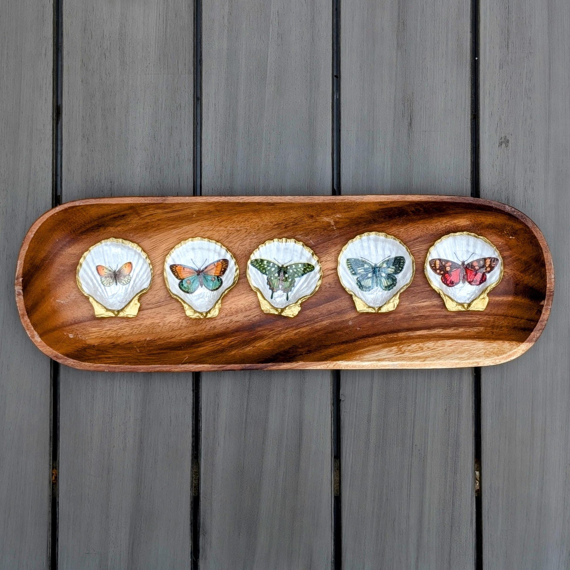 Bridesmaid Gift Butterfly Seashell Trinket Dishes Bachelorette Party Favors Coastal Boho Decor Cottagecore Jewelry Tray Botanical Keepsake