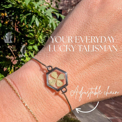 Graduation Gift Jewelry Four Leaf Charm Pendant for Student Moving Present Luck Charm Protection Bracelet Titanium Chain New Home Gift Set