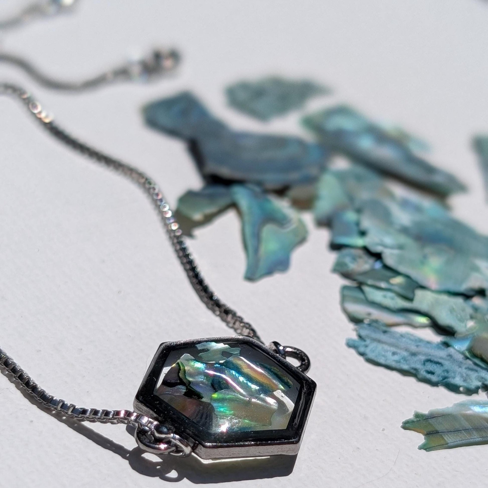Ocean inspired mermaidcore bracelet styled with soft pastel outfit