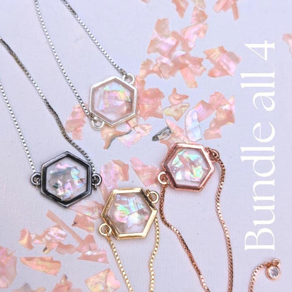 Y2K jewelry with pink shell charm and adjustable metallic chain