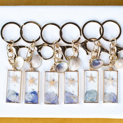 Starfish Charm Pendant Blue Hydrangea Coastal Charm Ocean Pendant Shell Accent Beach Jewelry Mermaid Gift Water Witch Charm Bracelet Seaside