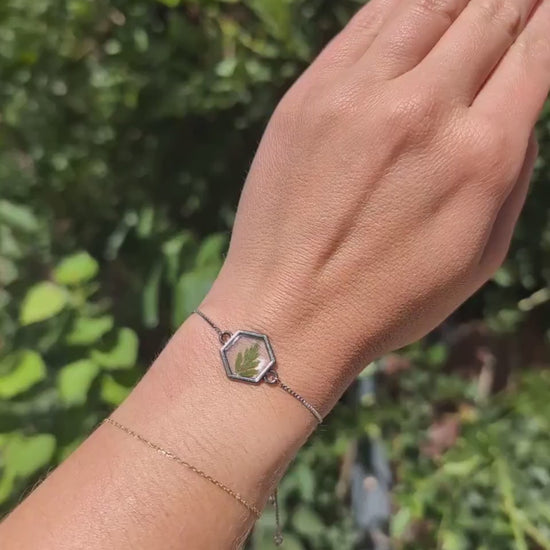 Rose Gold Bracelet Pressed Fern Nature-Inspired Jewelry Eco-Friendly Gift Handmade Botanical  Galentines Gift Valentines Present Delicate