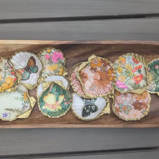 Bridesmaid Gift Butterfly Seashell Trinket Dishes Bachelorette Party Favors Coastal Boho Decor Cottagecore Jewelry Tray Botanical Keepsake
