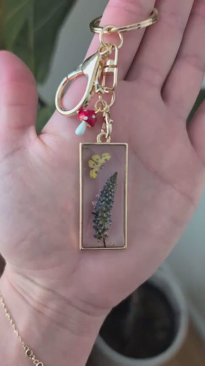 Butterfly Bag Charm Handmade Pressed Flower Accessory Decorative Purse Accent Unique Gift for Nature Lovers